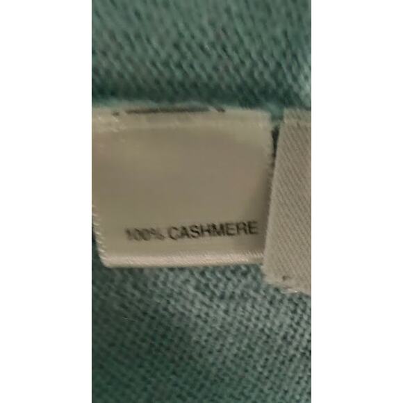 Ann Taylor Cashmere V-Neck Sweater, Light Aqua,, Sz S - Picture 4 of 4